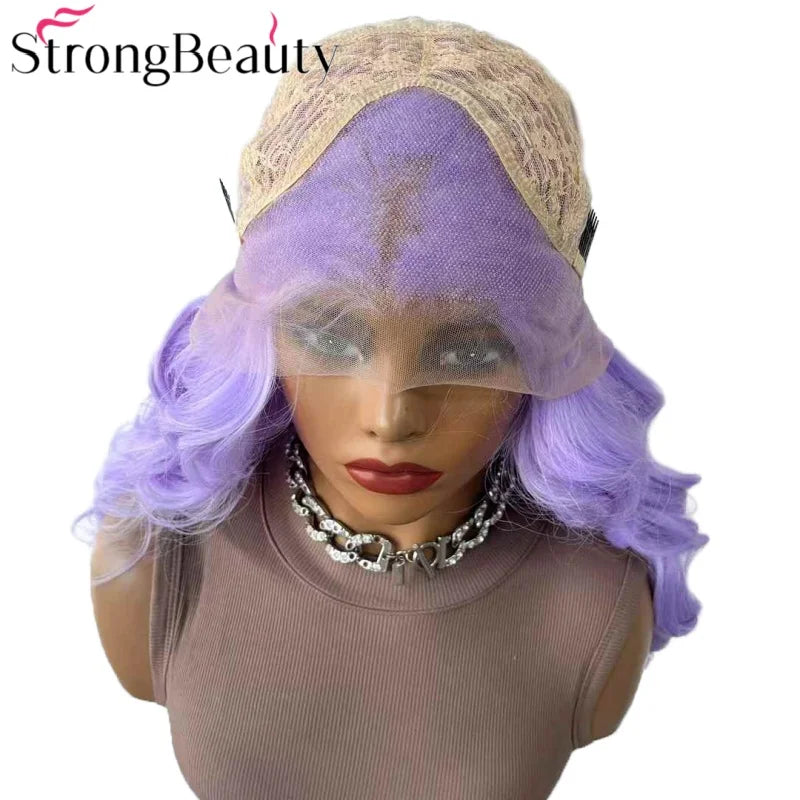 StrongBeauty Long Lace Front Wigs Synthetic Wavy Women Wig Heat Resistant Hair