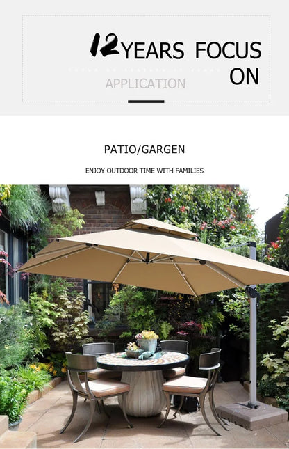 Outdoor Furniture Sunshade  Garden Umbrella Aluminum 3m square Offset Parasol 10 ft Cantilever Commercial Patio Umbrella & Bases