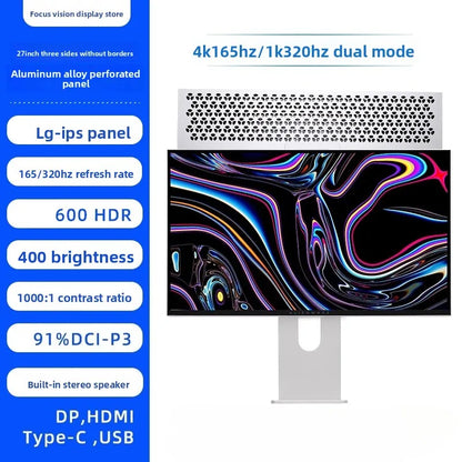 6K/4K monitor 32 ,27inch bezel MAC high definition external gaming computer LG mirror screen design photography vertical screen