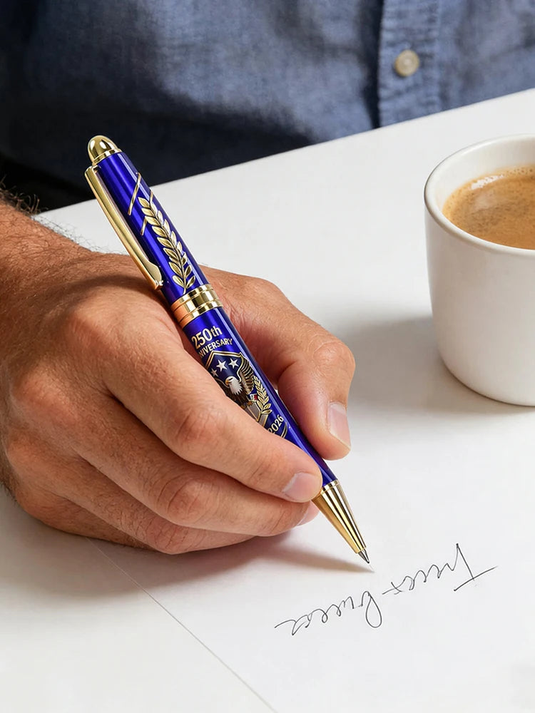 250th Anniversary Commemorative Ballpoint Pen with Gift Box Collector Pen for Patriot History Enthusiast Works Daily Use