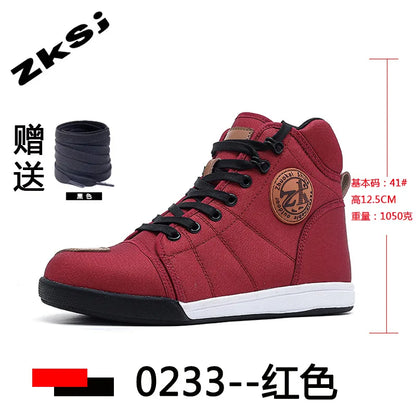 Motorcycle Shoes Men Riding Boots Casual Flat Shoes Anti-collision Toe Heel Protection Outdoor Cycling Motobike Sports Sneakers