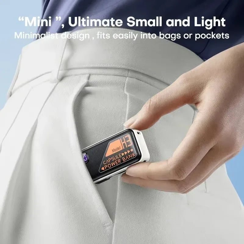 20000mAh Mini Power Bank PD20W Fast Charging Comes with Cable Digital Display PowerBank for IPhone13 14 15 16 Samsung and Xiaomi