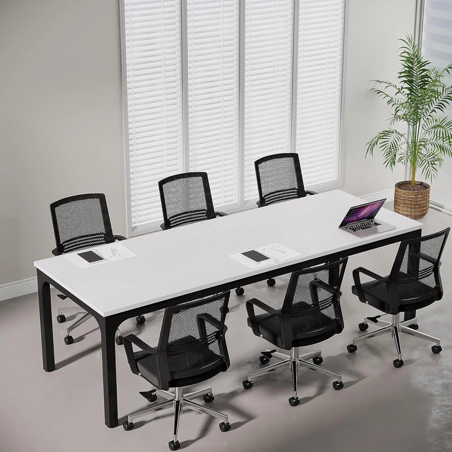 6.5 FT Conference Room Table, 78.74" W x 27.56" D Large Office Conference Table, Modern Seminar Meeting Table Desk, Customized