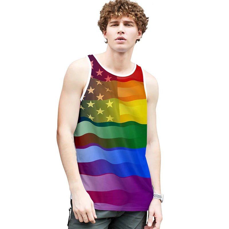 Fashion LGBT Love men tank top LGBT Flag fitness sleeveless shirt Lesbian Gay summer vest LGBT pride tank tops Men's clothing