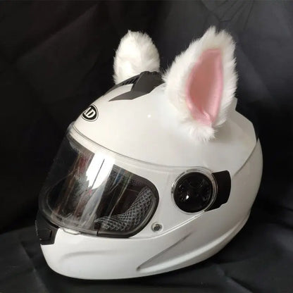 Motorcycle Helmet Cat Ears Decoration Cute Plush Stickers Motocross Helmet Full Face Off Road Helmet Decor Cosplay Styling