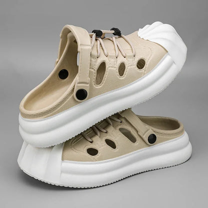 Fashion Men Sandals Summer Half Slippers Outdoor Women Beach Shoes Couple Walking Sneakers Comfortable Breathable Casual Shoes