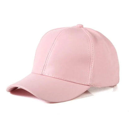 1PC Unisex Solid Men Women Baseball Cap PU Leather HIP HOP Snapback Caps Hats for Men Baseball Caps Black Adjustable Hat