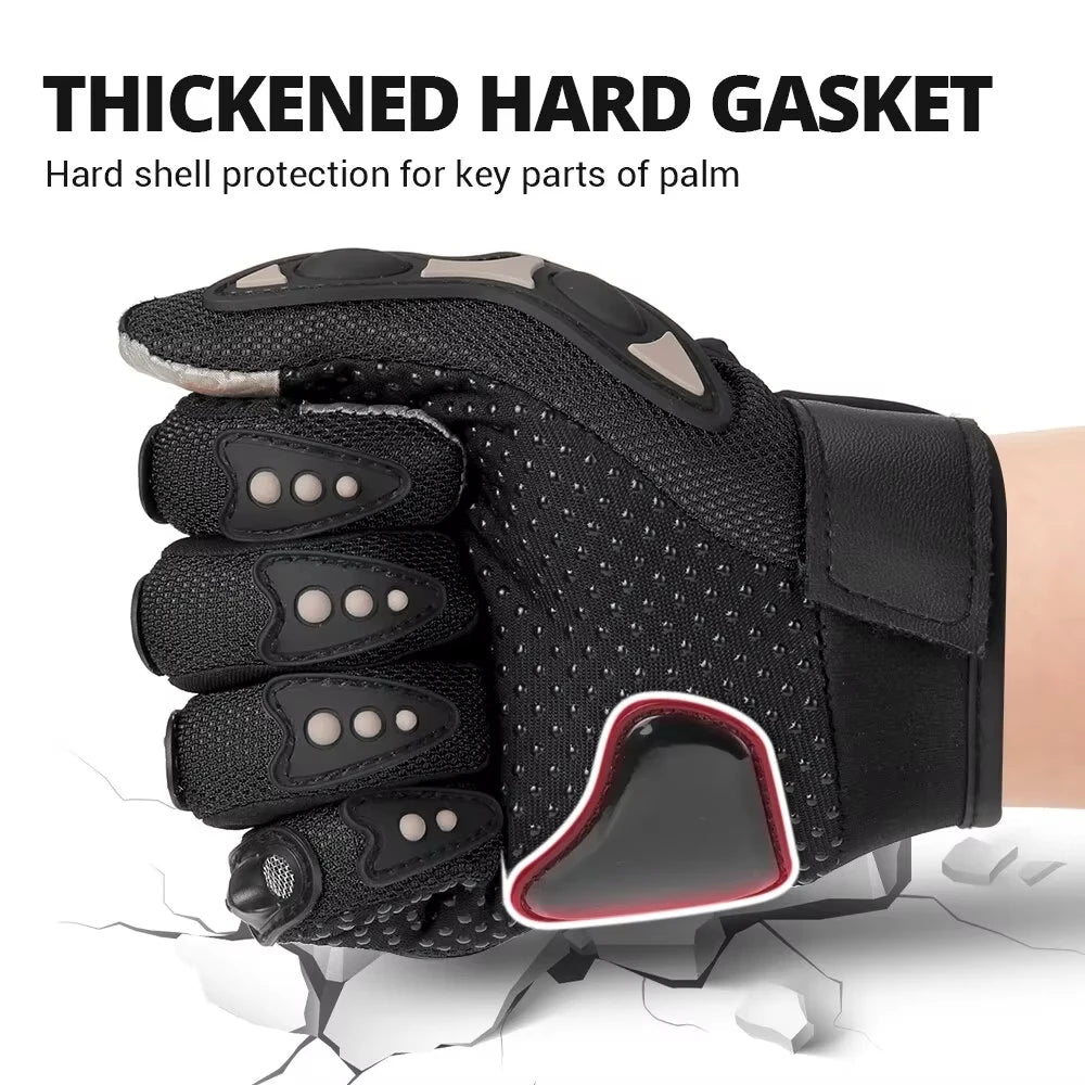 Vintage Leather Motorcycle Gloves Summer Breathable Unisex Biker Gloves With Anti-Slip Ventilation Design Motorbike Ride Glove