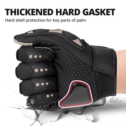 Vintage Leather Motorcycle Gloves Summer Breathable Unisex Biker Gloves With Anti-Slip Ventilation Design Motorbike Ride Glove