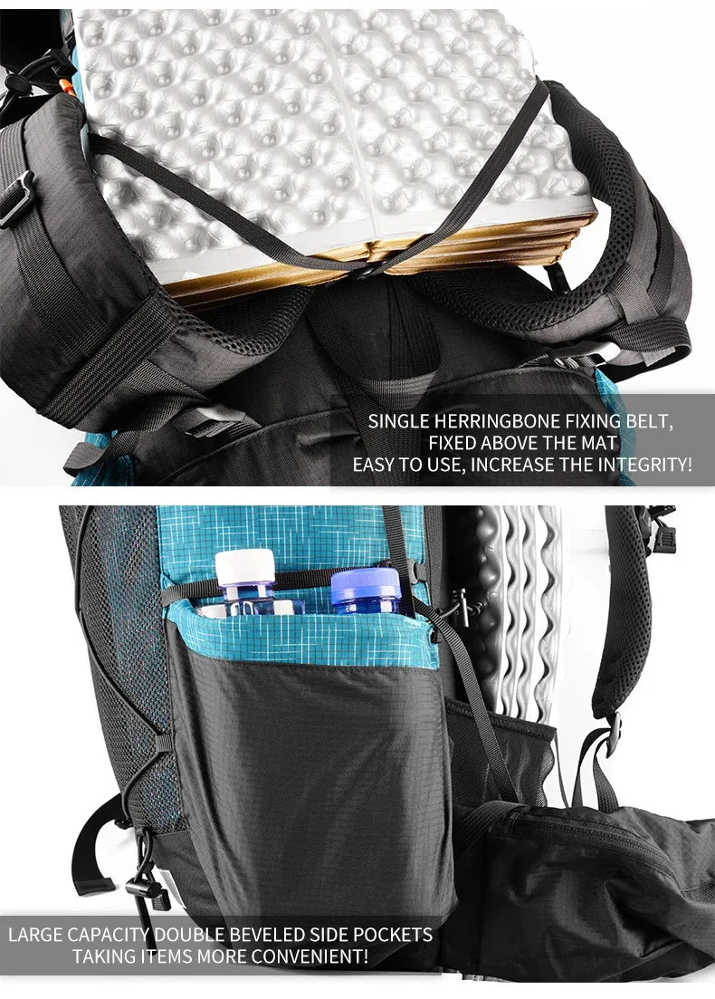 3F UL Gear Lightweight Waterproof Hiking Backpack 40+16L Outdoor Camping Travel Climbing Trekking Rucksack with Adjustable Strap