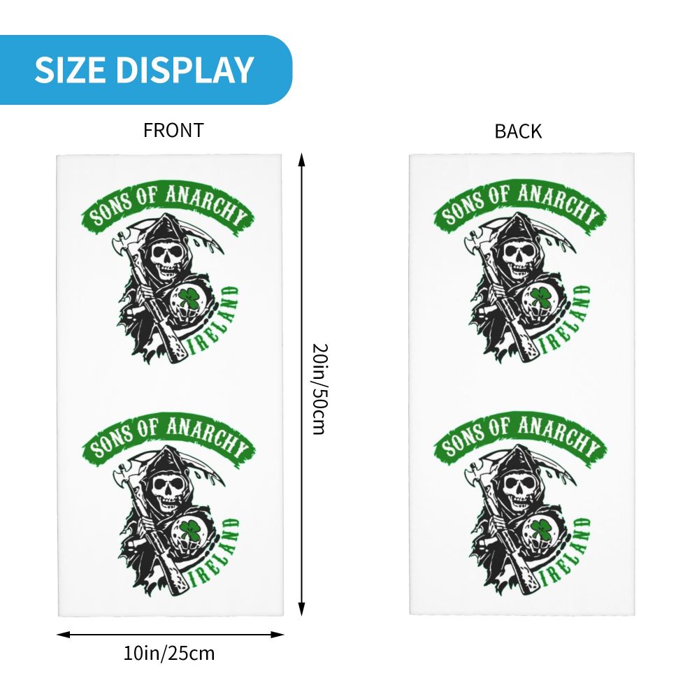 Custom 1 Percenter Essential Sons Bandana Neck Gaiter for Ski Camping Men Women Wrap Scarf TV Show Anarchy Headband Warmer
