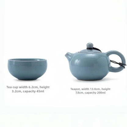 Ge Yao Ceramic Teapot teacup manual Chinese ice crack split teapot can raise Xishi tea pots household Kung Fu tea pot
