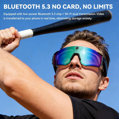 2026 AI Skiing Smart Glasses 800W HD Anti-shake Camera Action Capture Goggles Men 3D Surroud Sound AI Chat Call Sport Sunglasses