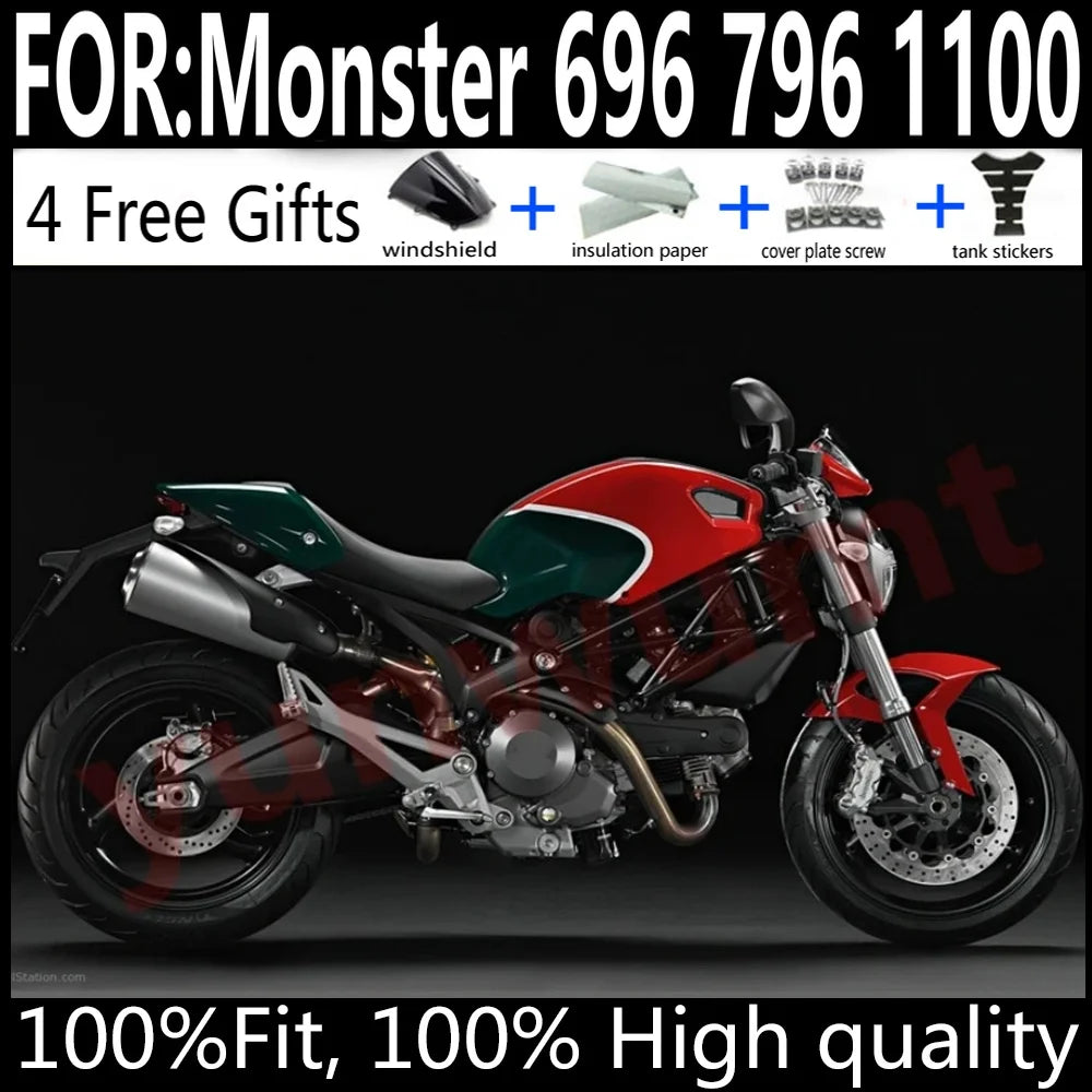 Ducati Monster 696 796 1100 Motorcycle Fairings Kit ABS Plastic Body Work Tank Cover Seat Cowl Full Set