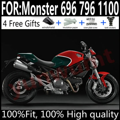 Ducati Monster 696 796 1100 Motorcycle Fairings Kit ABS Plastic Body Work Tank Cover Seat Cowl Full Set