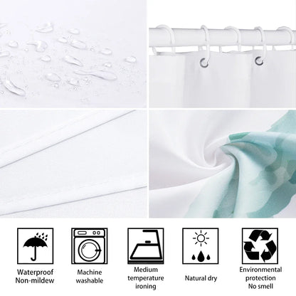 1pc Majeic White Tiger Shower Curtain - Scenic Mountain View with Majestic Tiger Design, Durable Polyester Fabric, Machine Washa