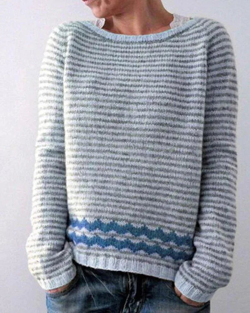 2025 Spring Knitted Women Sweater Print O-neck Long Sleeve Casual Loose Sweaters Female Winter Elegant Trendy Ladies Clothes
