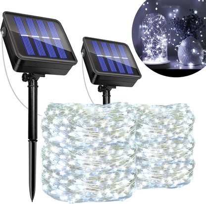 Solar Fairy String Lights Outdoor LED String Lights 8 Modes IP65 Waterproof for Christmas Garden Balcony Patio Tree Yard Decor