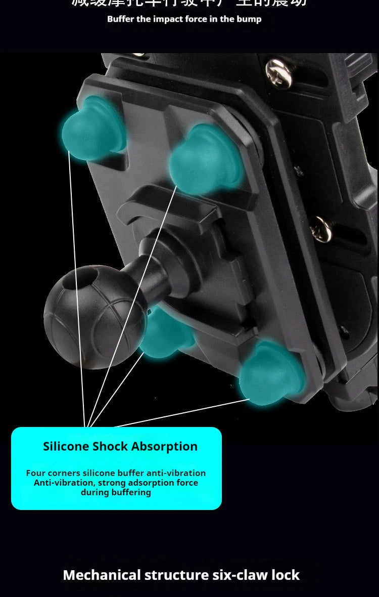 Motorcycle shock-absorbing shock-proof mobile phone holder electric vehicle riding smart phone with shock absorber shock-proof
