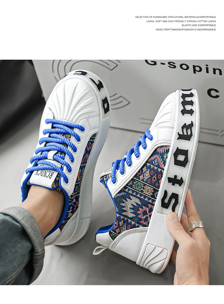Men's White Sneakers 2025 New Arrival Fashionable Casual Shoes Durable Anti-slip Thick-soled Elevator Comfortable Breathable Eas