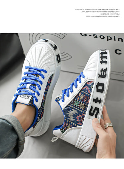 Men's White Sneakers 2025 New Arrival Fashionable Casual Shoes Durable Anti-slip Thick-soled Elevator Comfortable Breathable Eas