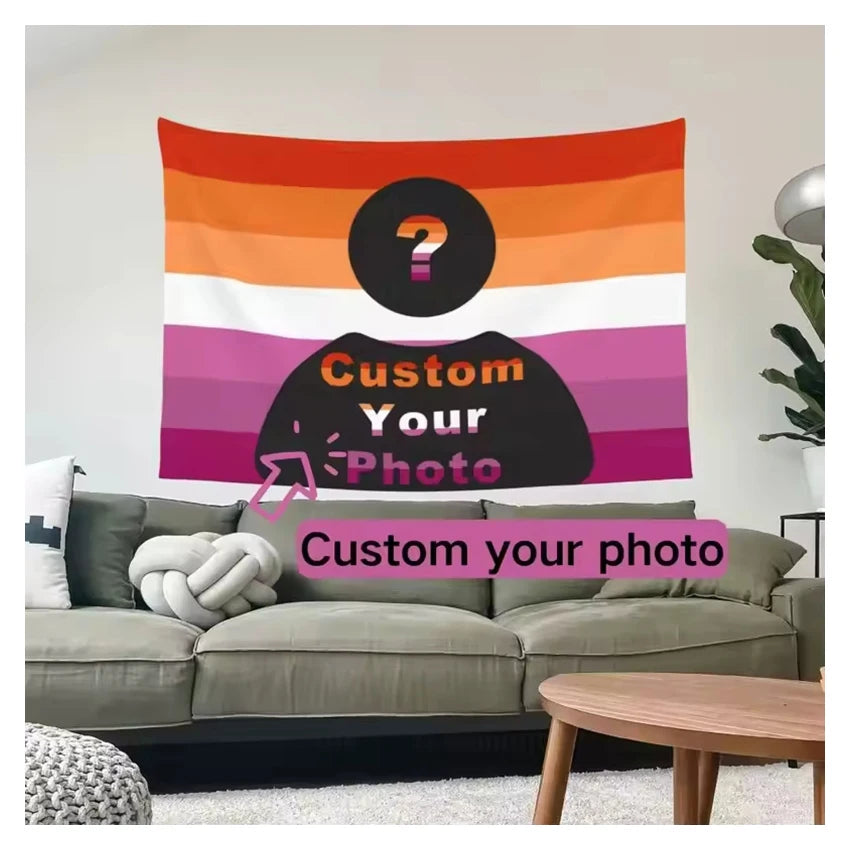 Custom Lesbian Pride Flag Lgbt Tapestry Pride Rainbow Flag LGBTQ Double Stitched For Dorm Room Decoration Garden Yard