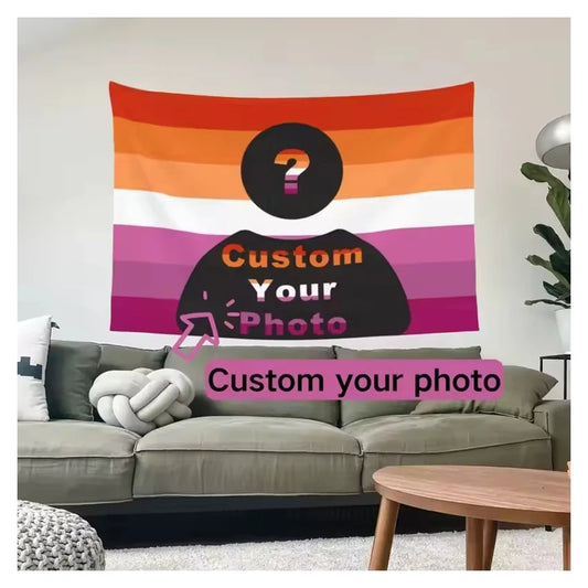 Custom Lesbian Pride Flag Lgbt Tapestry Pride Rainbow Flag LGBTQ Double Stitched For Dorm Room Decoration Garden Yard