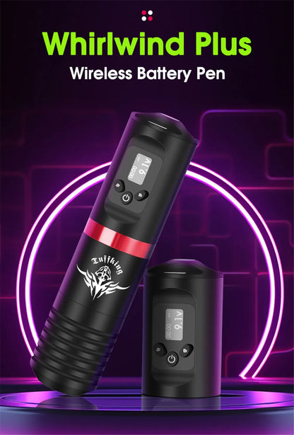 Portable Tattoo Machine Kit With 1600mAh Lithium Battery Power Digital LED Display Power Wireless Tattoo Machine Pen Set