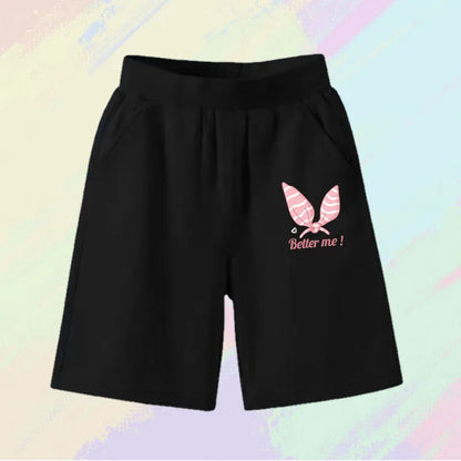 2025 Girls Summer Cat Ear Print Shorts Kids Elastic Waist Beach Short with Pocket Sports Short Pants Kids Cute Clothes 3-14y