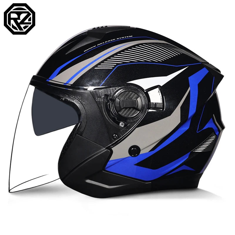 ORZ-705 Latest High Quality Motorcycle Helmet Half Covering Dual Lens Cascos para Motos Male Female Couple Capacetes de Moto
