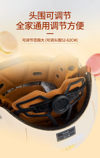 BEON Light Helmet Electric Motorcycle Lightweight Half Helmet Detachable Warm Ear Protection Capacete De Motocicleta