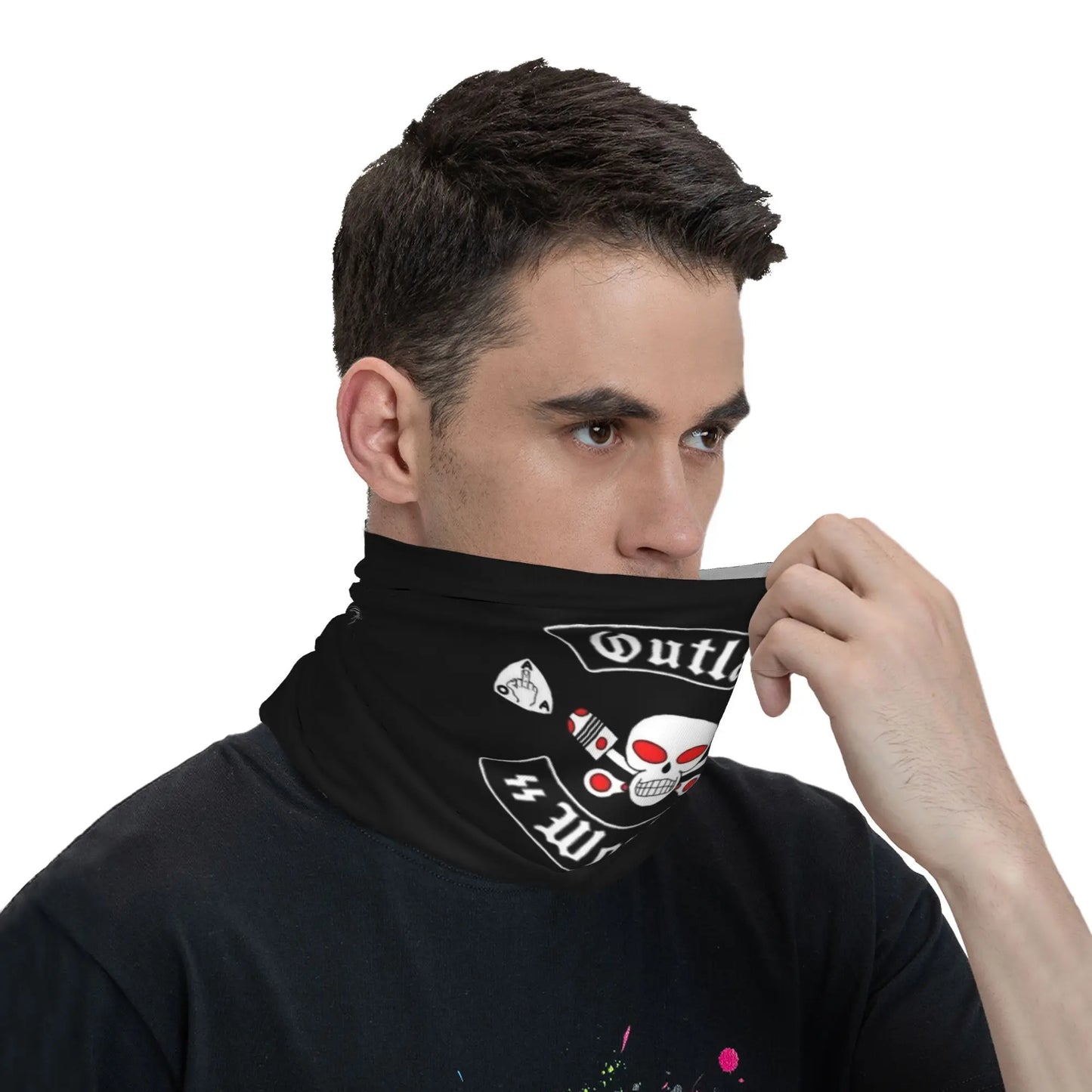 Outlaws Mc Support Bandana Neck Gaiter Printed Mask Scarf Multi-use Face Mask Running Unisex Adult Windproof