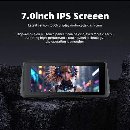 EKIY 7 inch Wireless CarPlay Moto Android Auto Portable Digital Motorcycle Dashboard GPS Navigation Display Screen Monitor TPMS