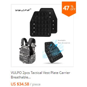 VULPO Tactical Vest EVA Side Plates Pad Dummy Plate 6x6“ Airsoft Strike Face Body Armor Protect Side Plate Hunting Vest Plate Ca