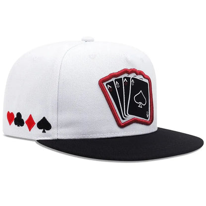 2024 New Fashion Hip Hop Cap Men Women Adjustable Playing Card Embroidered Baseball Caps Outdoor Sun Hat Unisex Snapback Hats