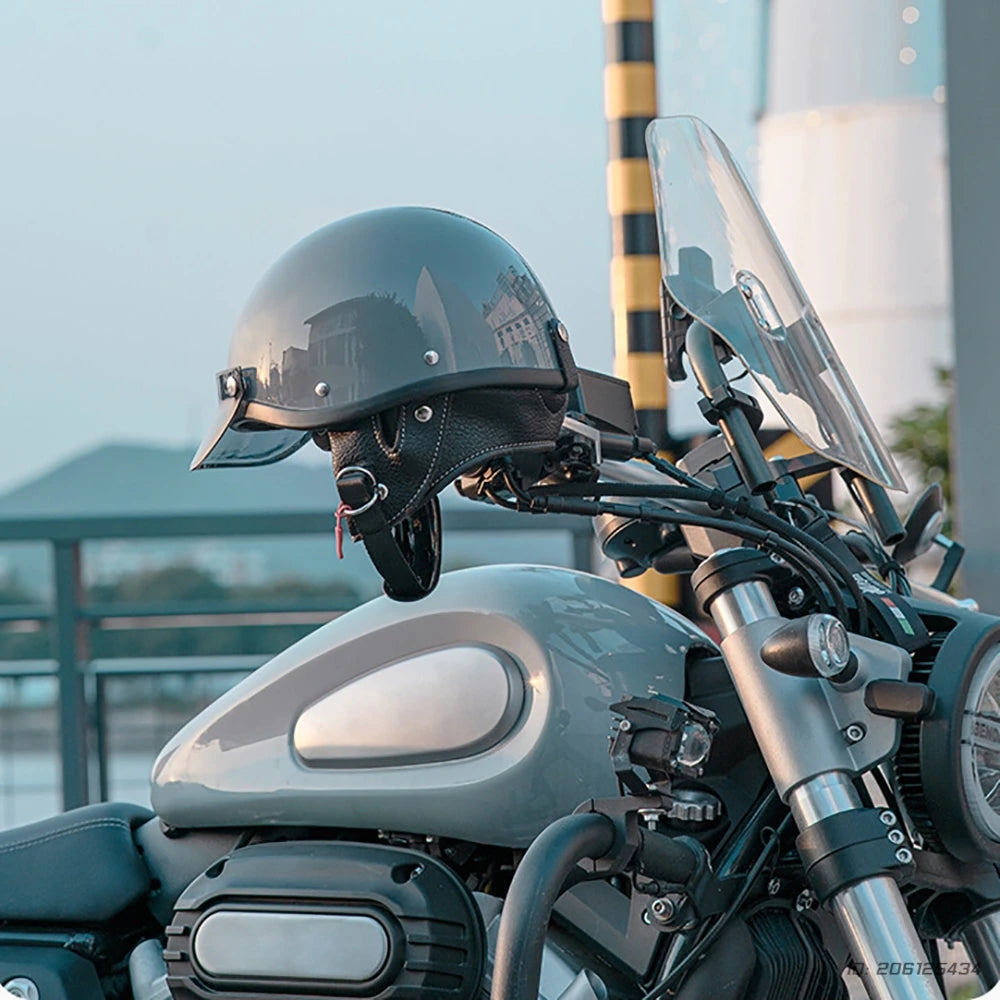 Motorcycle Half Helmet Vintage Motorbike Helmets Men Women Unisex Scooter Four Seasons Helmet Motocross Open Face Helmet S-XL