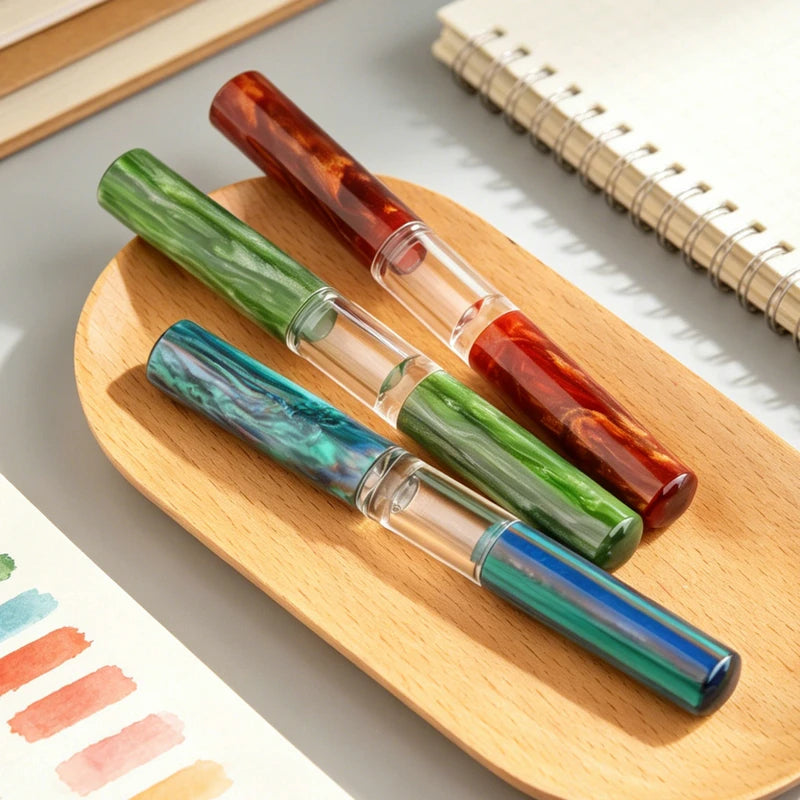 N15 Beginner Copperplate Calligraphy Pen Variable Line Soft Elastic Iridium Tip Transparent Acrylic Ink Pen Gift
