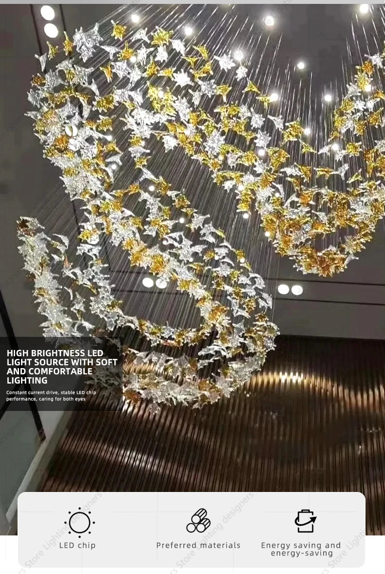 Customizable Luxury Chandeliers for Living Room Villas Hotel Decoration Pendant Light Dining Room Light Chandelier Hotel Lobby
