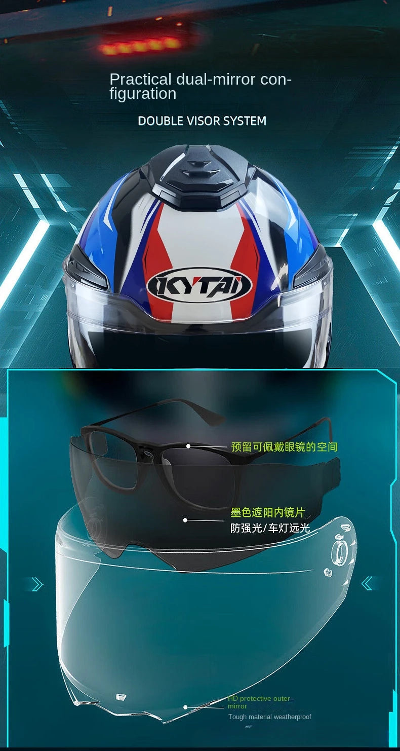 Flip up Motorcycle Helmet Full face Dual lens off-road Racing helmet Men Cascos para moto Motorbike Helmet DOT Approved For BMW