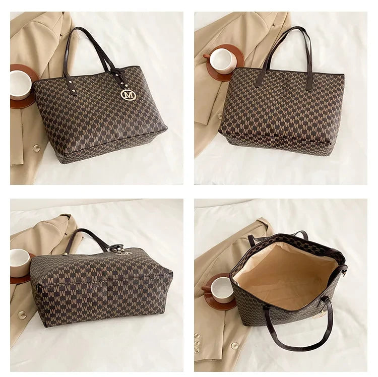 Vintage Ladies Tote Bag Large Capacity Fashion Elegant Handbag Classic Underarm Bag Women's Shopping Bag