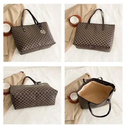Vintage Ladies Tote Bag Large Capacity Fashion Elegant Handbag Classic Underarm Bag Women's Shopping Bag