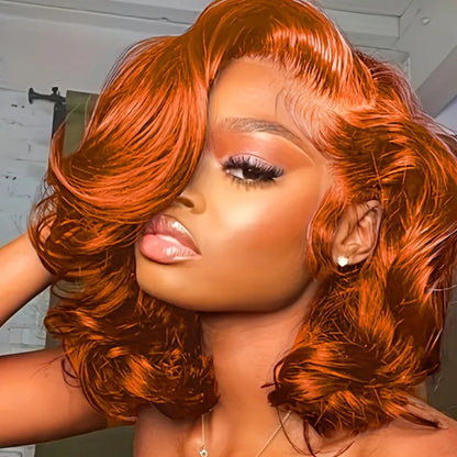 350 Ginger Orange Human Hair Wig Body Wave Pre Plucked With Baby Hair Lace Front Wigs 13x4 Ear To Ear Lace Body Wave Lace Wigs 1
