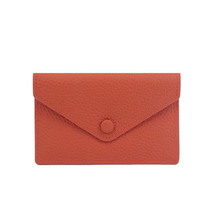 Customized letters, genuine cowhide leather, women's ultra-thin card wallet, women's short envelope, women's wallet