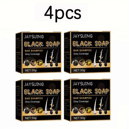 Polygonum Multiflorum Black Hair Soap Darkening Shampoo Bar Repair Gray White Color Dye Face Hair Body Shampoo For Man Women