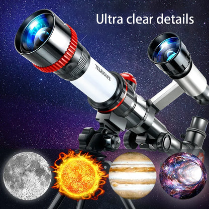 20X 30X 40X Astronomical Telescope Portable Travel Telescope Monocular HD Moon Space Planet Observation for Children Gifts