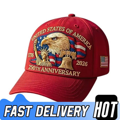 Men Women Baseball Caps US 250th Anniversary Cap Adjustable Retro Washed Patriotic Cap US 250th Anniversary Sports Trucker Hat