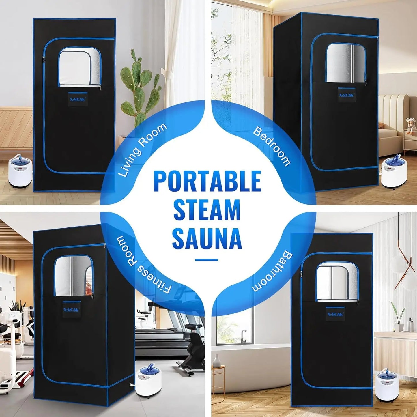 Portable Steam Sauna Personal Full Body Sauna Spa for Home Relaxation,4L1500 Watt Steamer Remote Control Portable Chair