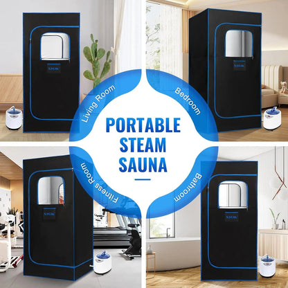 Portable Steam Sauna Personal Full Body Sauna Spa for Home Relaxation,4L1500 Watt Steamer Remote Control Portable Chair