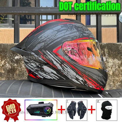 LVS motorcycle helmet men's and women's full face helmet double lens racing helmet DOT certification casco moto
