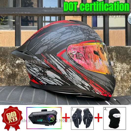 LVS motorcycle helmet men's and women's full face helmet double lens racing helmet DOT certification casco moto